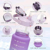 3 Piece Motivational Water Bottle Set BPA Free Plastic Gradient Colors
